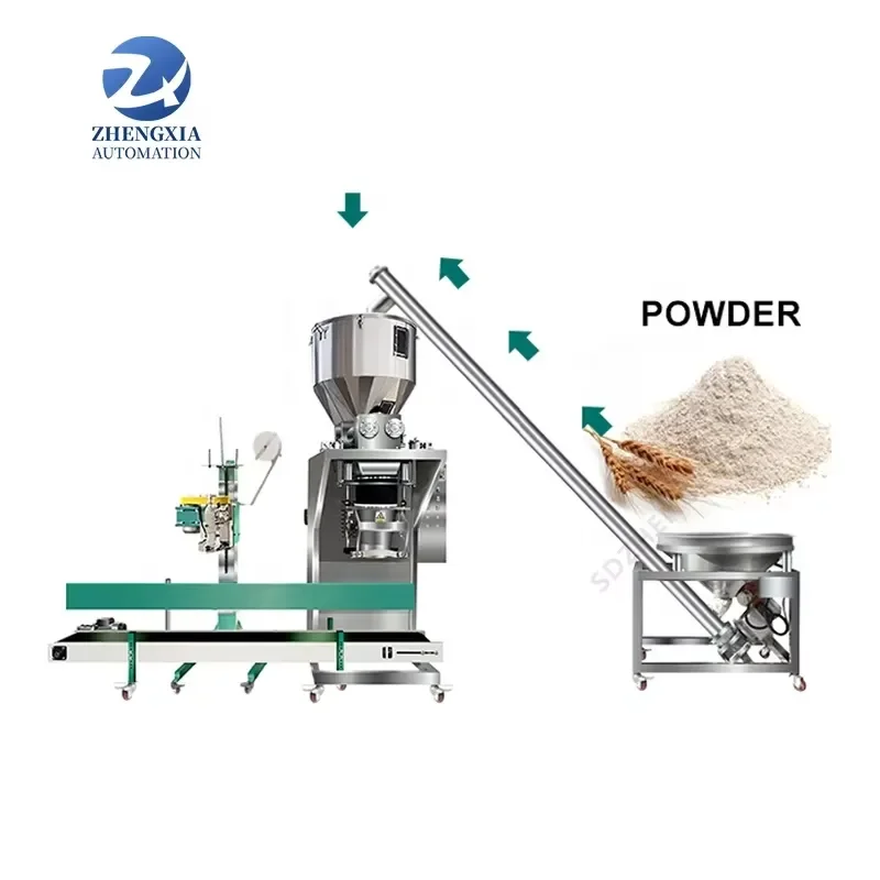 2026 CE SS304 5kg 10kg 25kg Bag Wheat Cassava Powder Flour Filling Packaging Machine