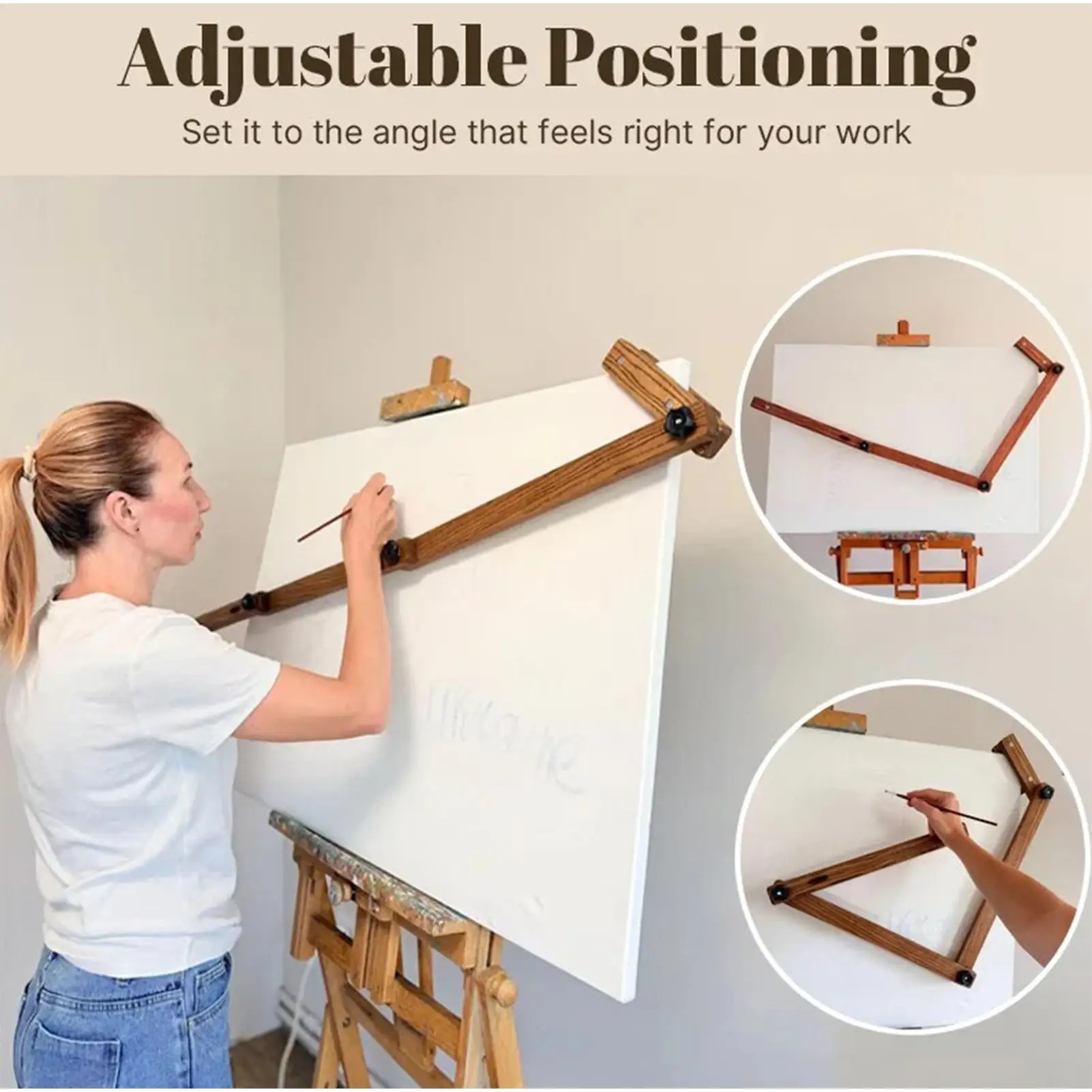 Artist Hand Support Smooth Anti-Smudge Adjustable Easel Attachment Artist Hand Rest Canvas Easel For Studio Classroom School view 4