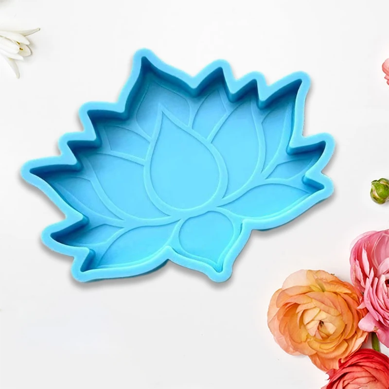 Lotus Flower Epoxy Resin Mold Cup Mat Silicone Mould DIY Crafts Decorations Making Tools Drop Shipping