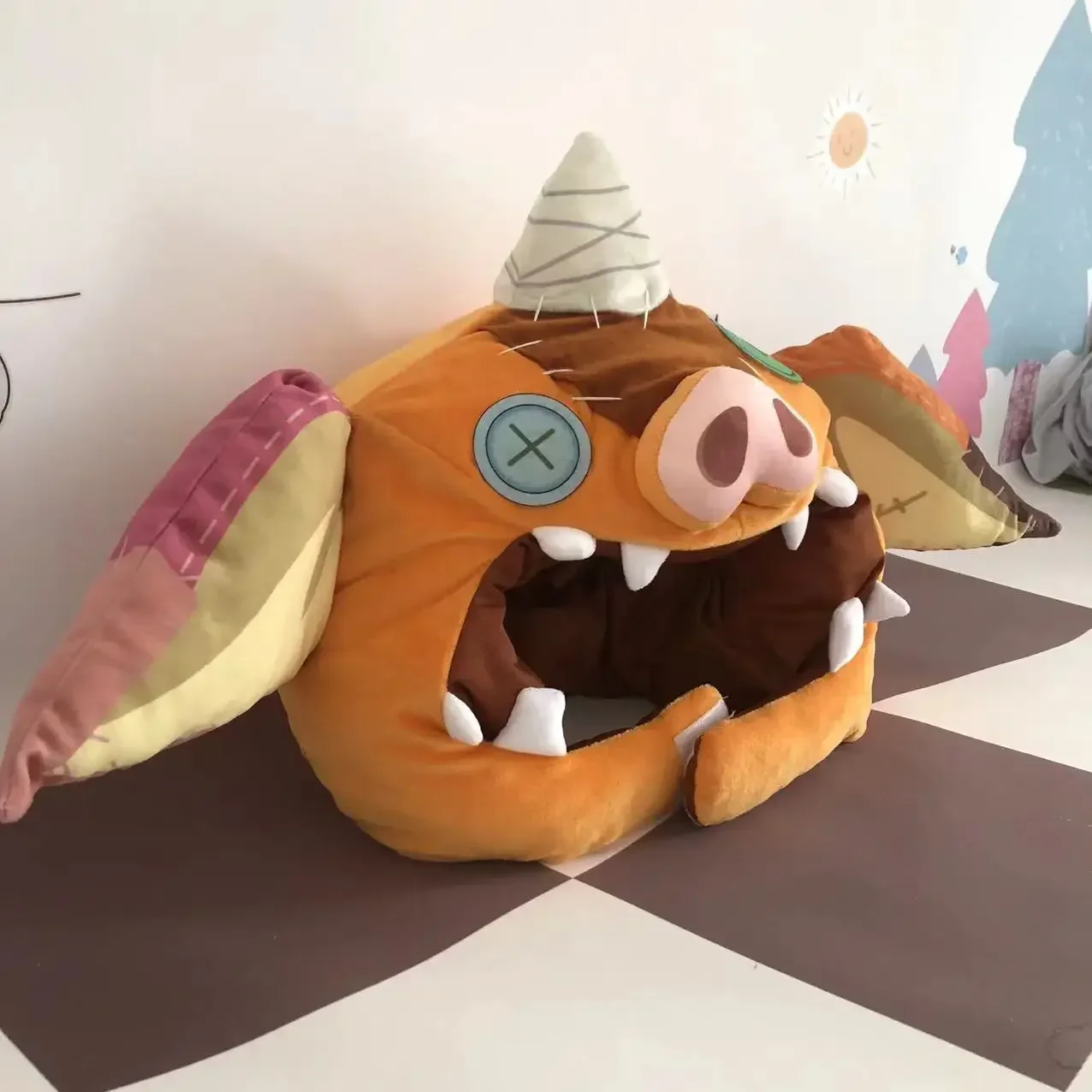 

2025 Halloween chef de Cosplay en peluche, la légende de Zelda Bokoblin, casque chaud d'hiver, masque d'oreiller de cou, cadeau