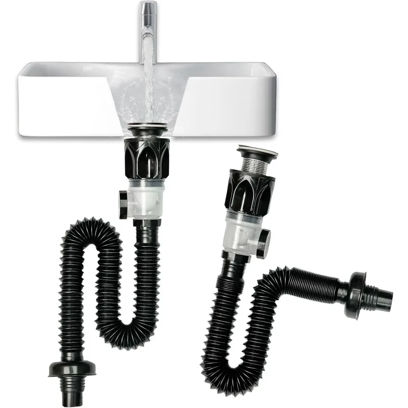 

Anti Odor Universal Flip Stainless Steel Washbasin Sink Drain Pipe Kitchen Bathroom Wall Drainage Pipe Leak-proof Sturdy