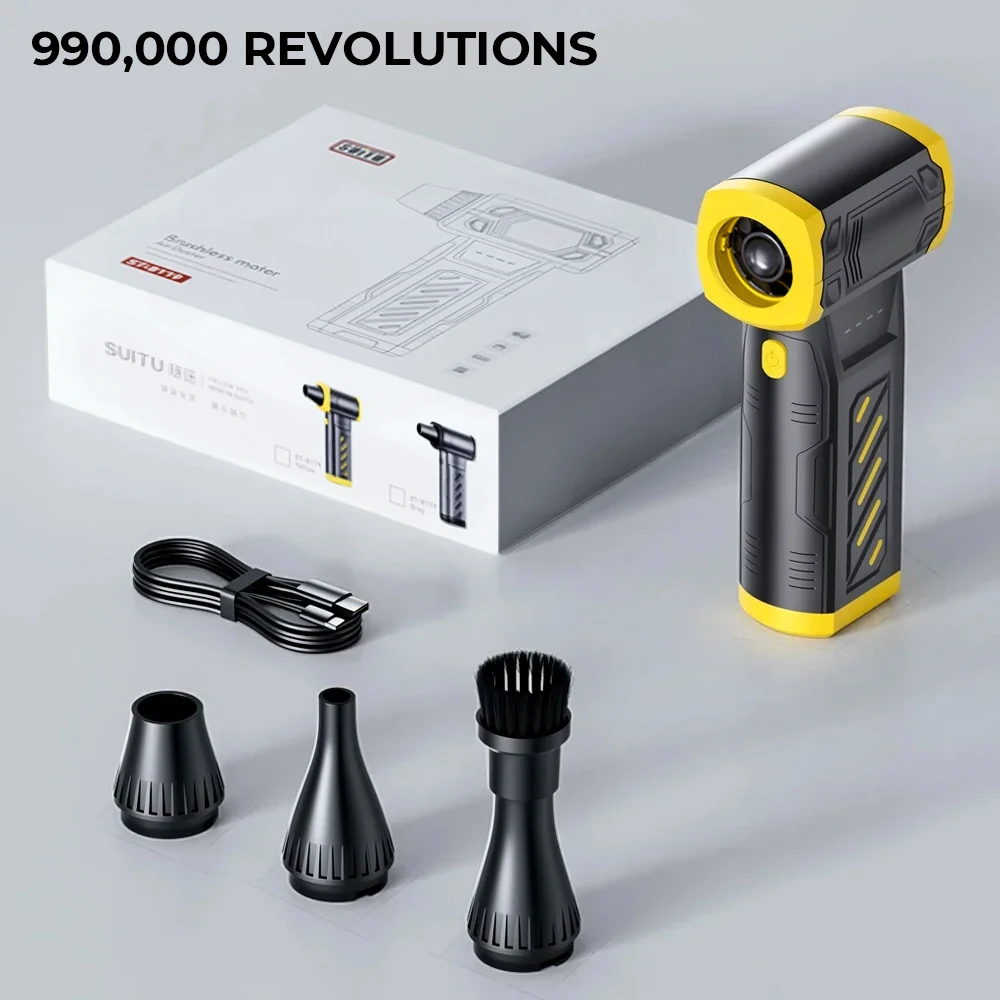 Handheld Mini Turbo Jet Fan 990000RPM Powerful air Blower Compressed air Duster Portable Fan for Car Dryer/PC/Home Cleaning Tool