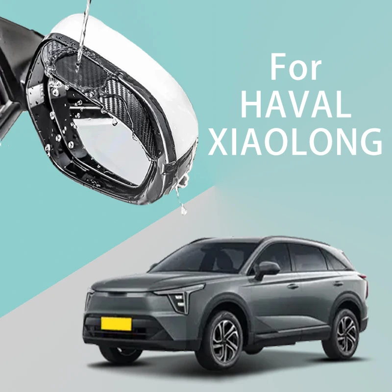 For HAVAL XIAOLONG car rearview mirror rain brow thickened carbon fiber texture rearview mirror rain brow