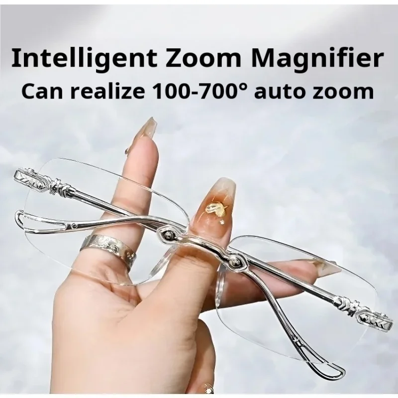 

Мужские модные очки для пресбиопии без оправы с антисиним светом для дальнозоркости