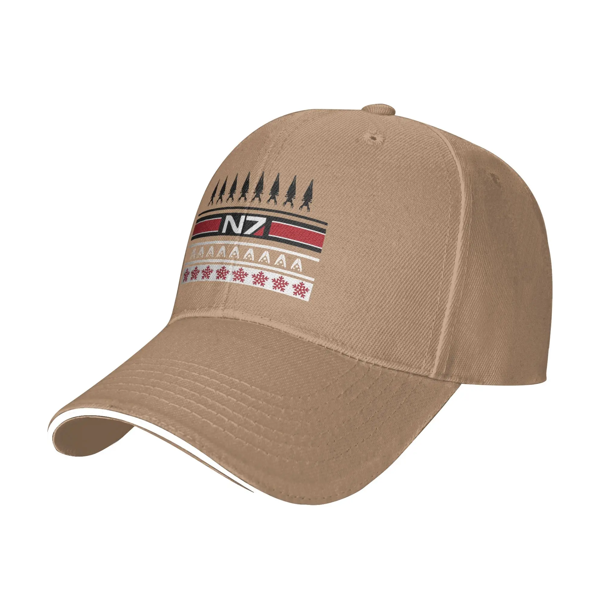 Transparent Mass Effect Christmas Design Baseball Cap Casual Mass Effect N7 Sandwich Hat Unisex Adjustable Caps Hat Travel Gift