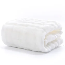 Toallas de baño para bebé, babero de algodón de espuma, Baberos de mano esenciales para bebé, paño para eructar, toallitas de muselina para recién nacido, color blanco, 5 uds.