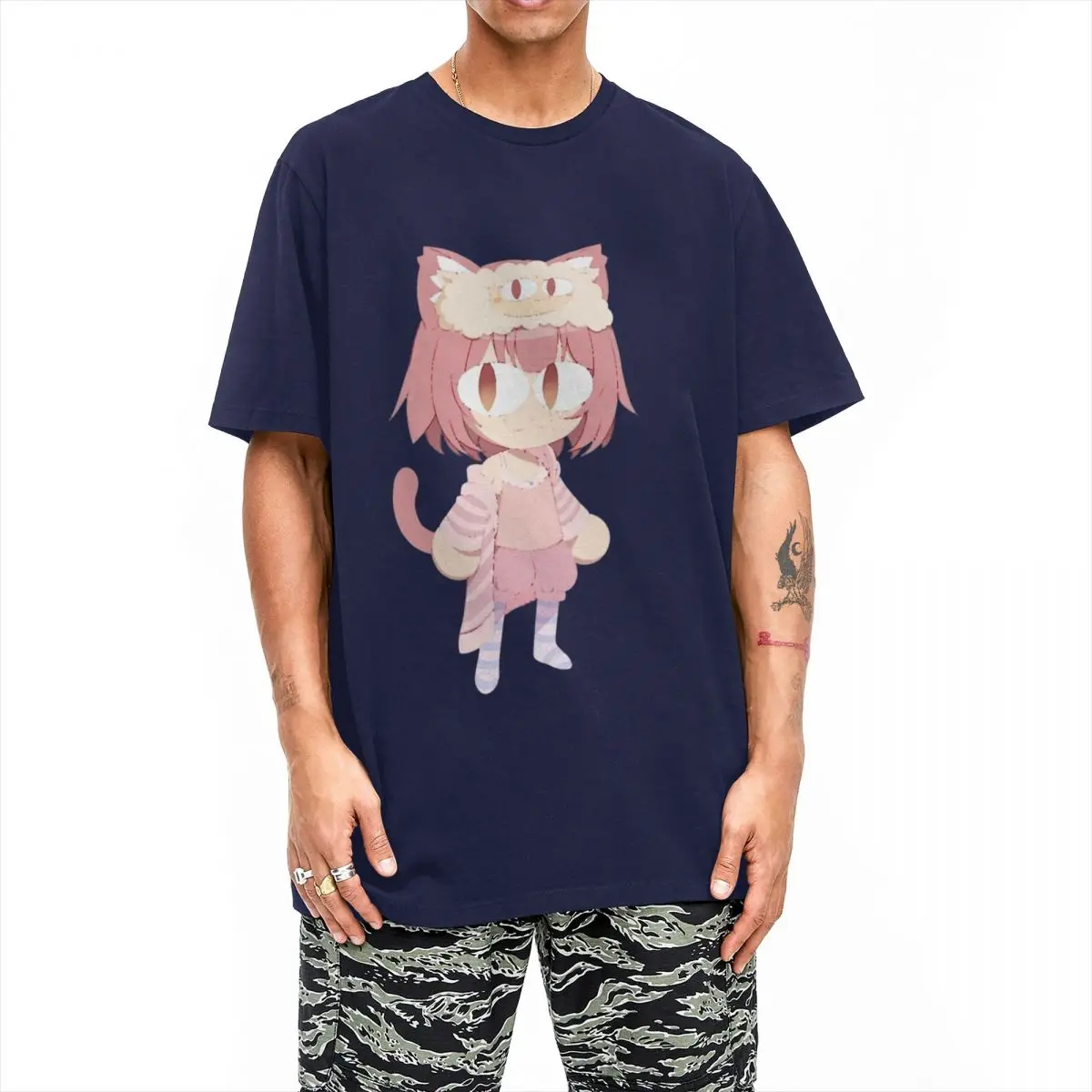 Novelty Anime Neco Arc Meme T Shirt Men's Cotton Short Sleeve Round Neck Summer Top Tee