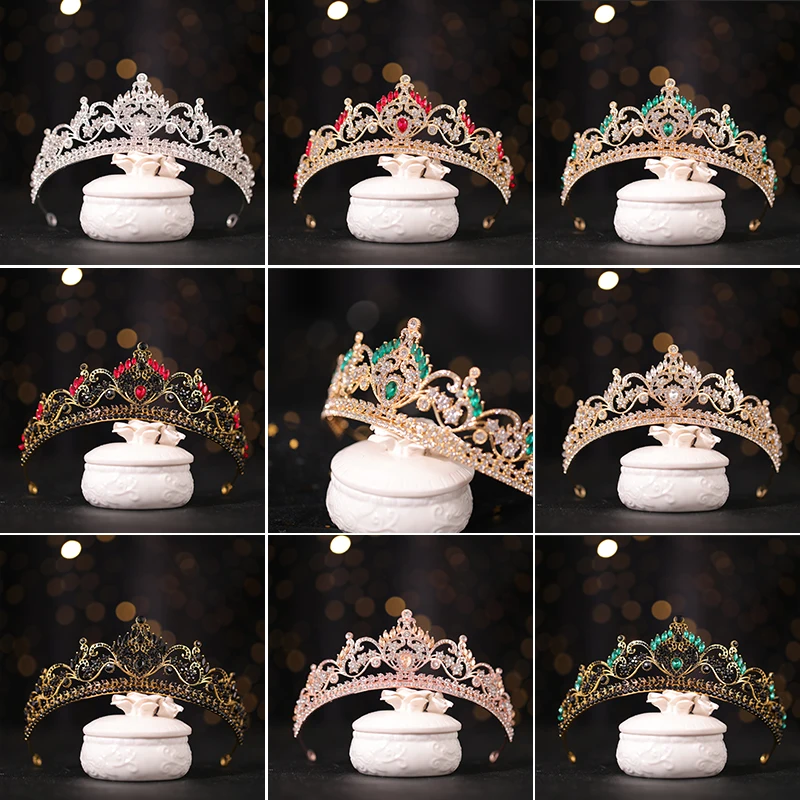 Baroque luxury Crystal Bridal headdress crown Rhinestone beauty pageant crown high-end bridal headdress Wedding Hair Ornament