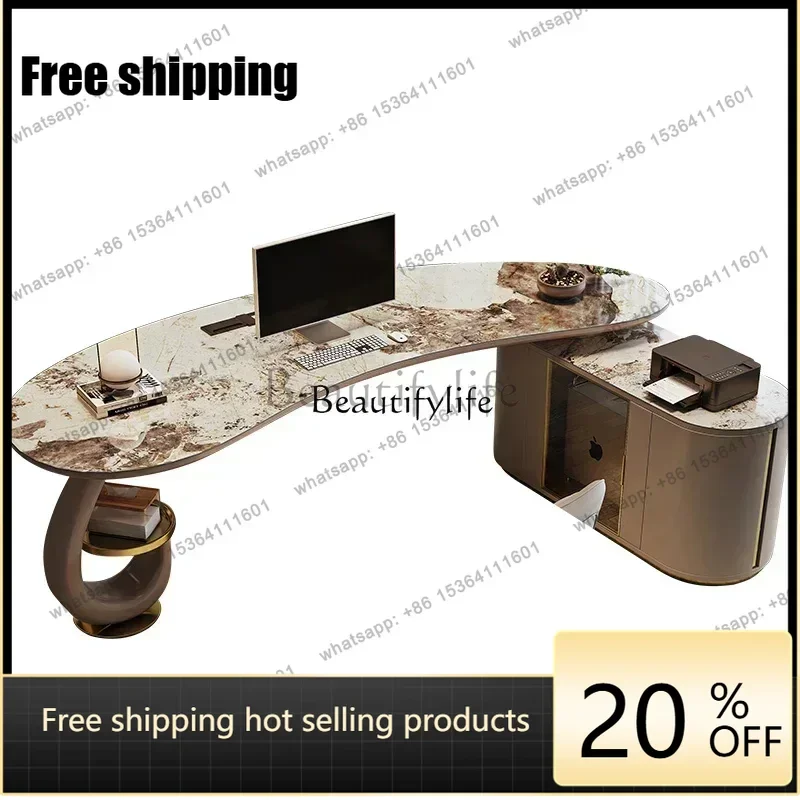 Factory CustomizationLight Luxury High-Grade Stone Plate Simple Modern Boss Desk Designer Writing Desk