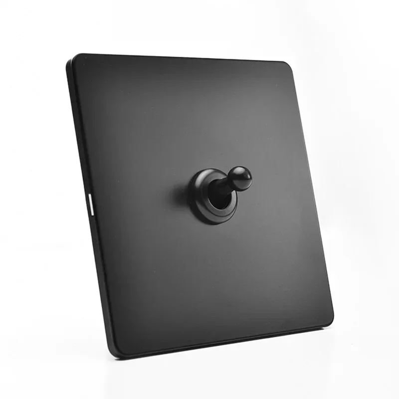 1-4 Gang 2 Way Type 86 Nordic Minimalist Style Black Wall Light Panel ze stali nierdzewnej Miedziana dźwignia Retro Przełącznik dwupozycyjny