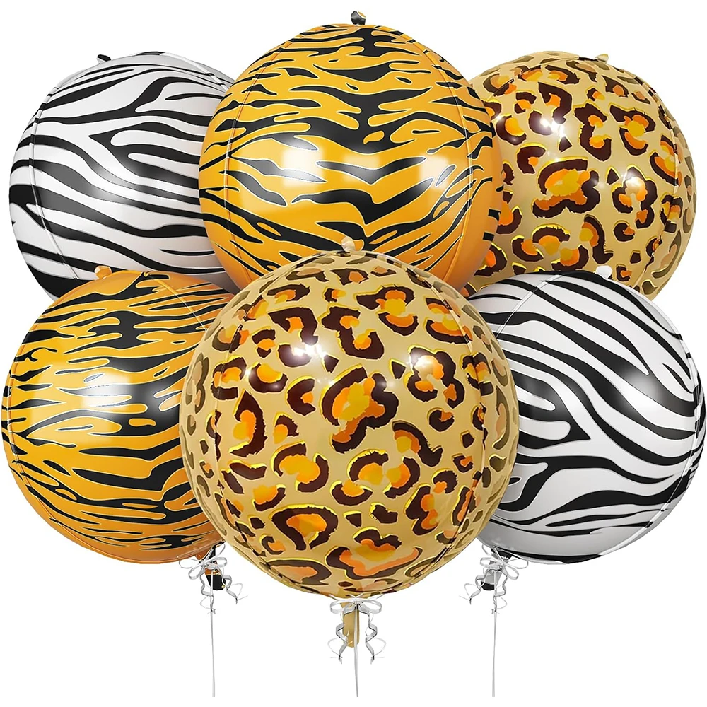 4D جولة الحيوان طباعة احباط بالون الحيوانات البرية زيبرا النمر الفهد طباعة بالونات الغابة مغامرة الاستوائية حزب عيد ميلاد ديكور