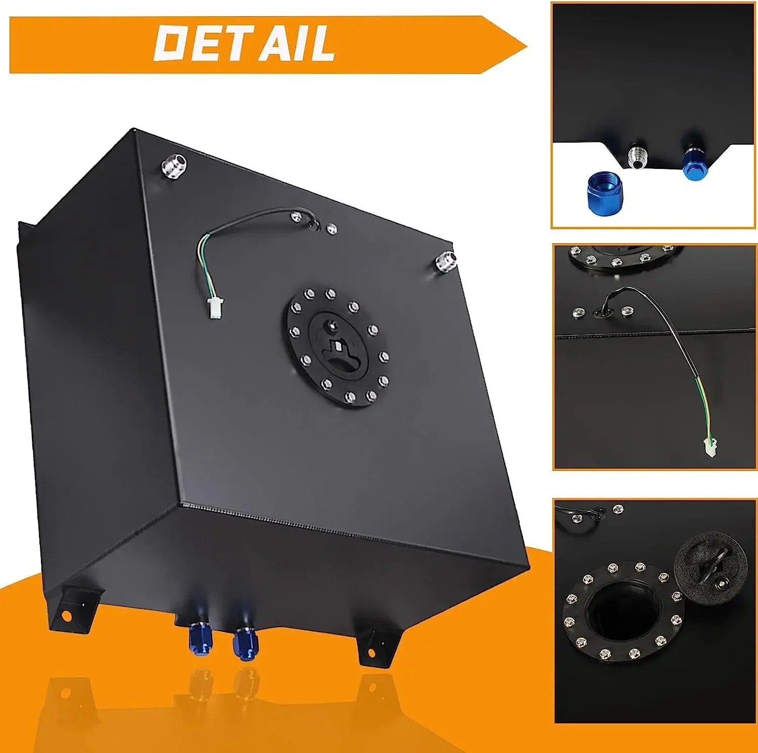 Tanque de pila de combustible de deriva de carreras de aluminio de alta calidad Universal de 20 galones + emisor de nivel para coches de pista de carreras de calle SUV