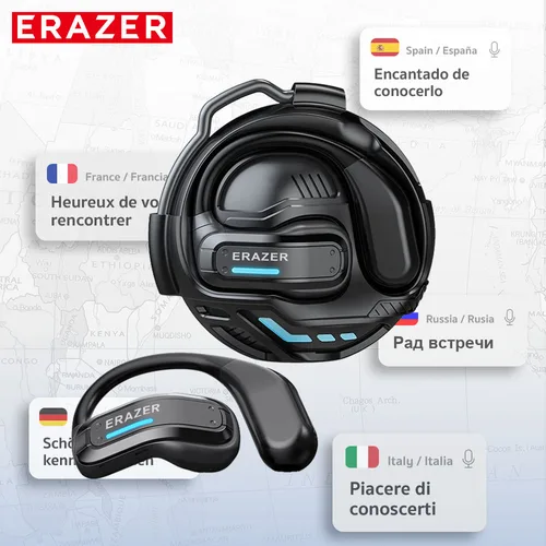 Imagen 1 del producto ERAZER X8 AI traductor auriculares Gaming Bluetooth 5,4 auriculares inalámbricos baja latencia HD llamada auriculares con micrófono impermeable