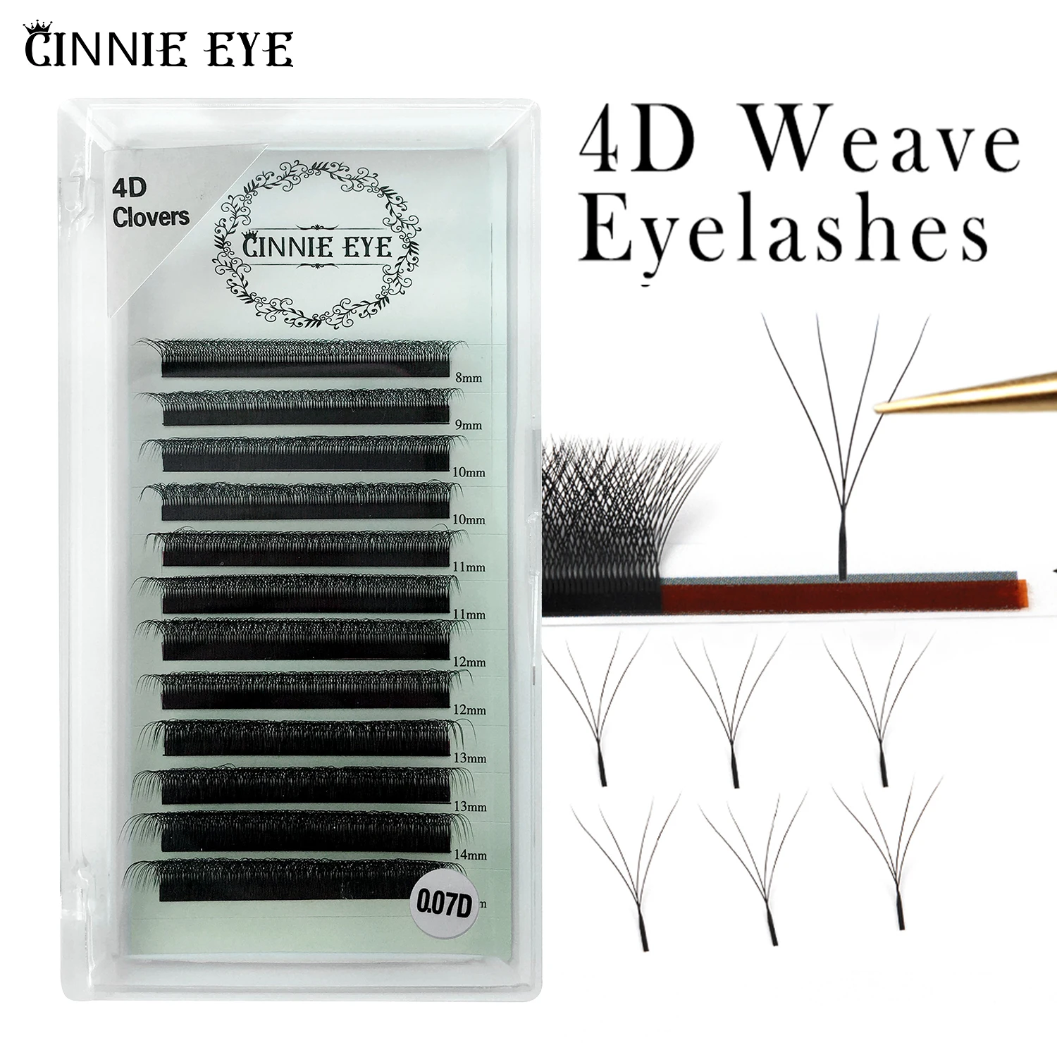 4D W Eyelashes Extensions Supplies W Clover Fans 5D Russia Volume False Lash Kit Fake Mink Lash Natural Individual Cluster Mix