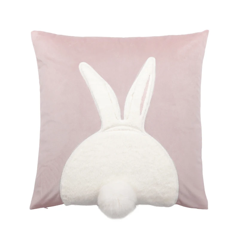 Rabbit Plush Embroidered Pillow Sofa Living Room Pillows Cushion Pink Girly Heart decoration home