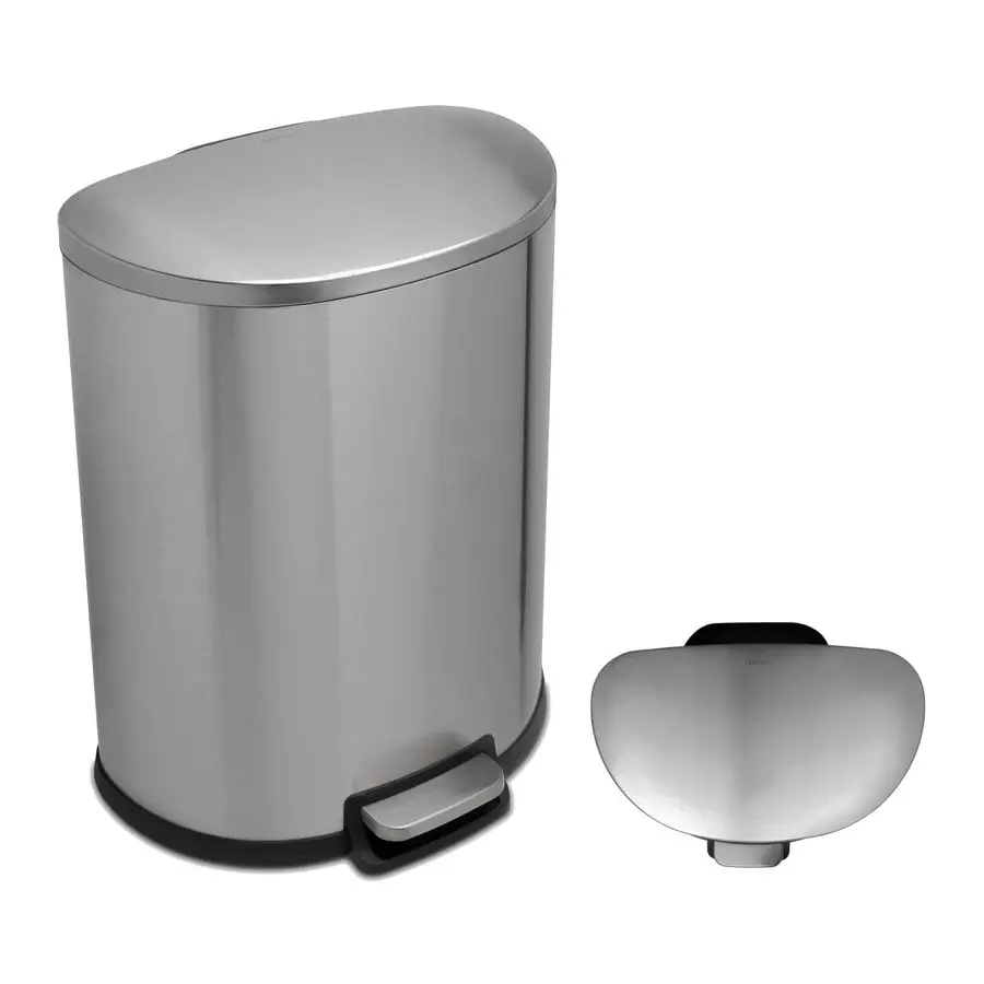 

50L 13 Gallon Stainless Steel Trashcan, Soft Close Lid amp SmudgeFree Finish, Ideal for Home and Business Use, D Shape Stainless
