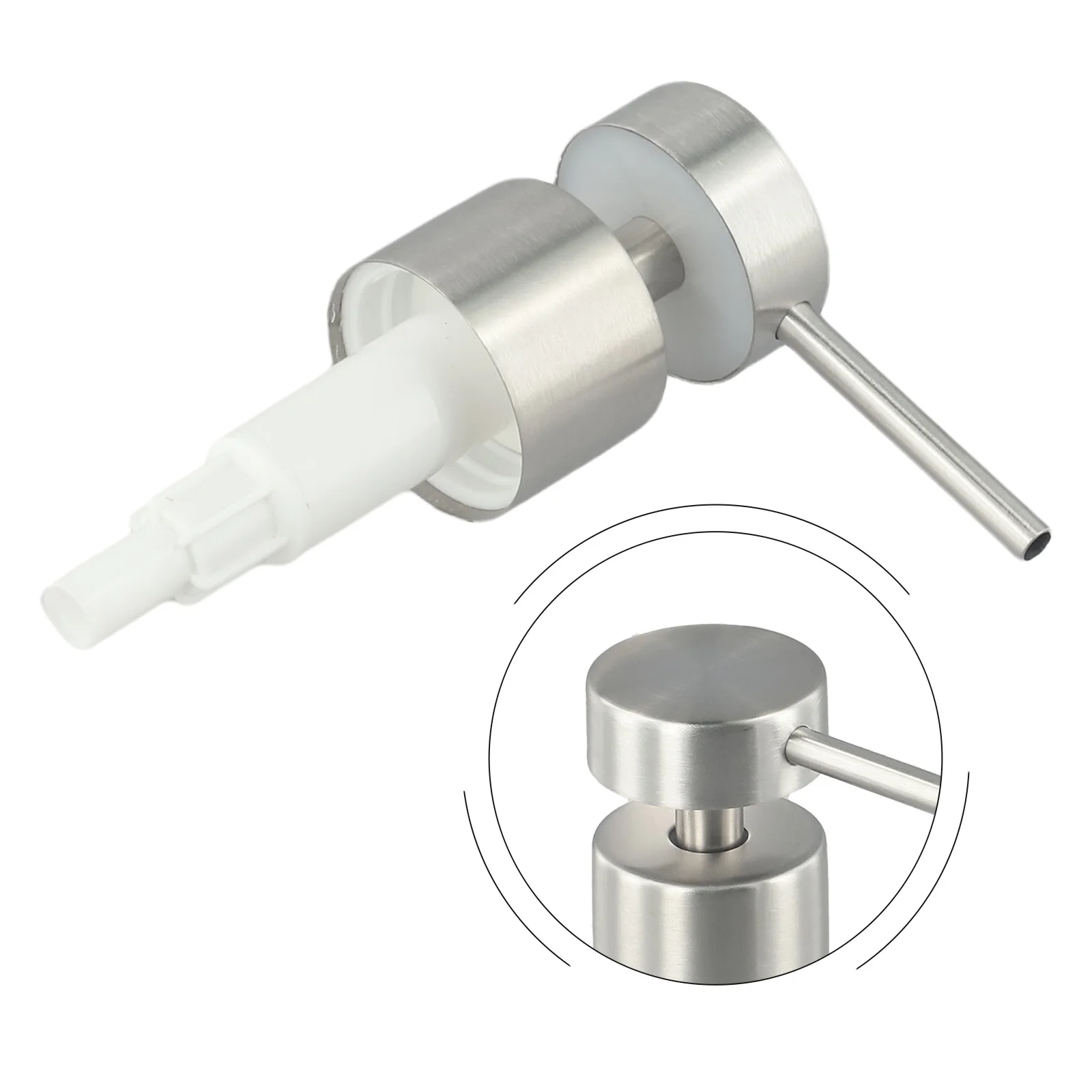 Head-Liquid Pump Dispenser Press Head For Travel Soap Dispenser Pump Head 304 Stainless Steel Lotion Bottle Dispenser Soap