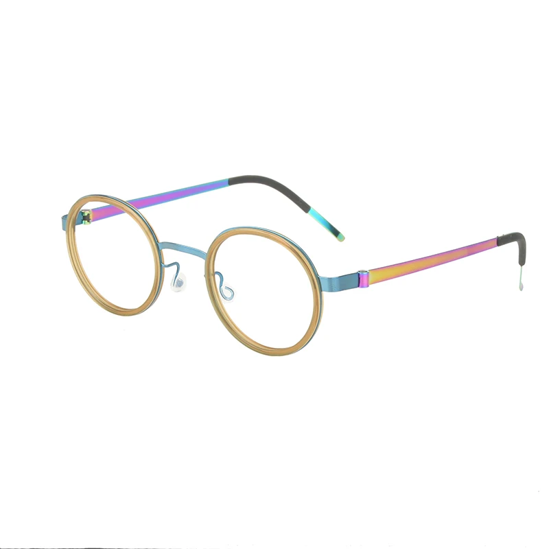 Pure titanium retro ultra light eyeglass frame, men's and women's myopia fashionable rubber ring style