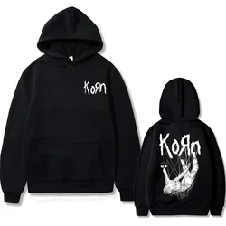 Singer Rock Band Korn Print felpa con cappuccio da uomo Plus Size Streetwear felpe Casual da uomo felpa allentata da uomo felpa di marca abbigliamento maschile