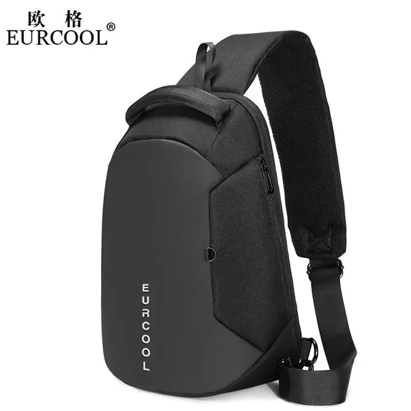 Sacs à bandoulière en PVC pour hommes, sac de voyage multifonctionnel, sac de poitrine à bandoulière étanche USB, messager de sport pour hommes et femmes