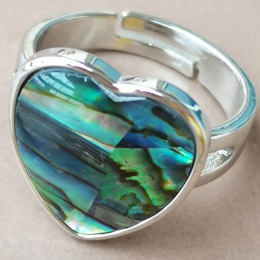 Fashion Jewelry New Zealand Abalone Shell Art bead Ring WFH937