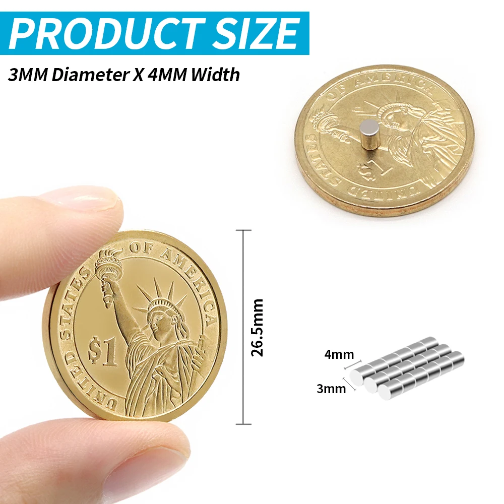 5/10/20/50/100/200Pcs Super Strong Magnet 3mm X 4mm Round Magnetic NdFeB Neodymium magnet N35 Powerful Disc imanes3*4