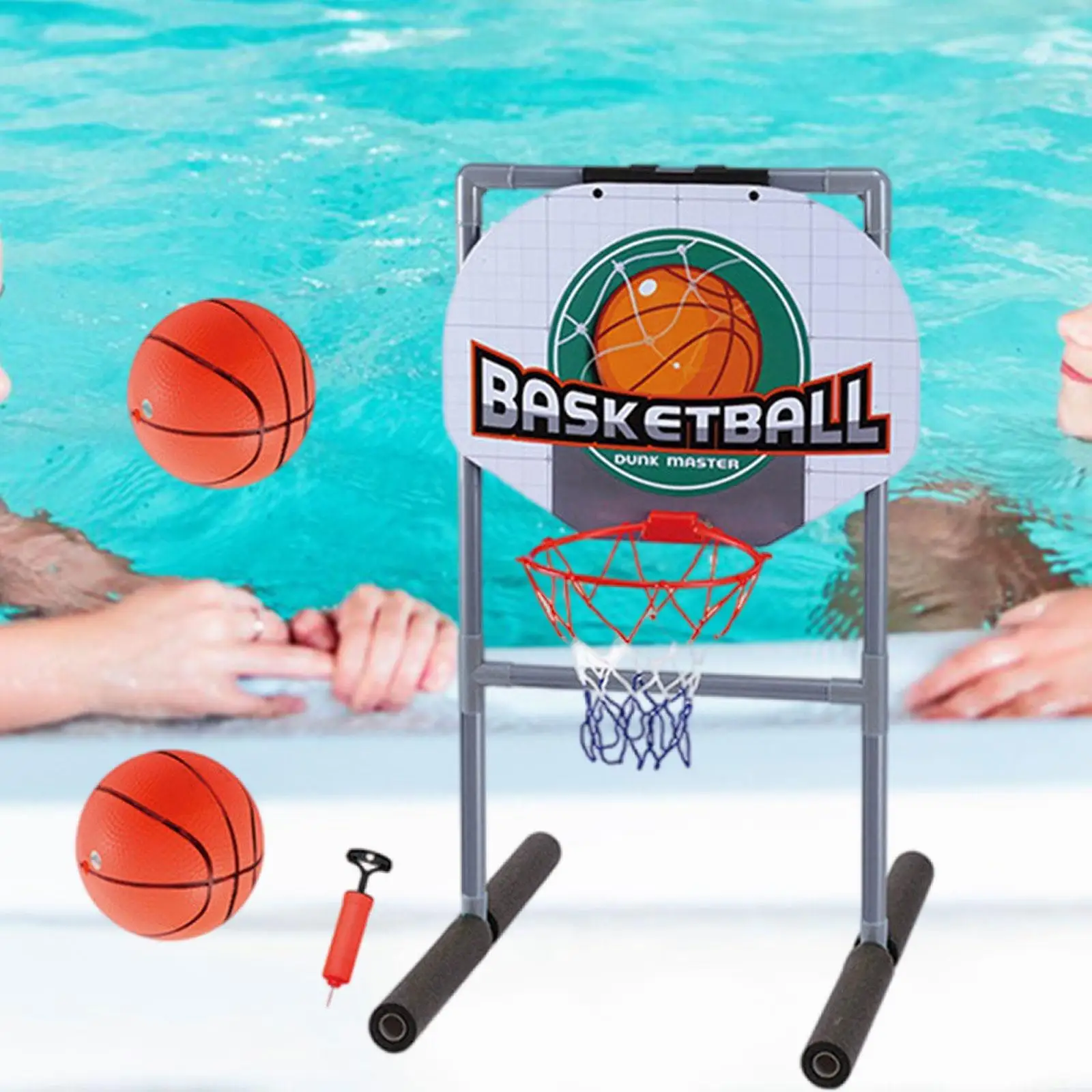 

Floating Pool Basketball Hoop Play Games with Balls for Play Outdoor Family