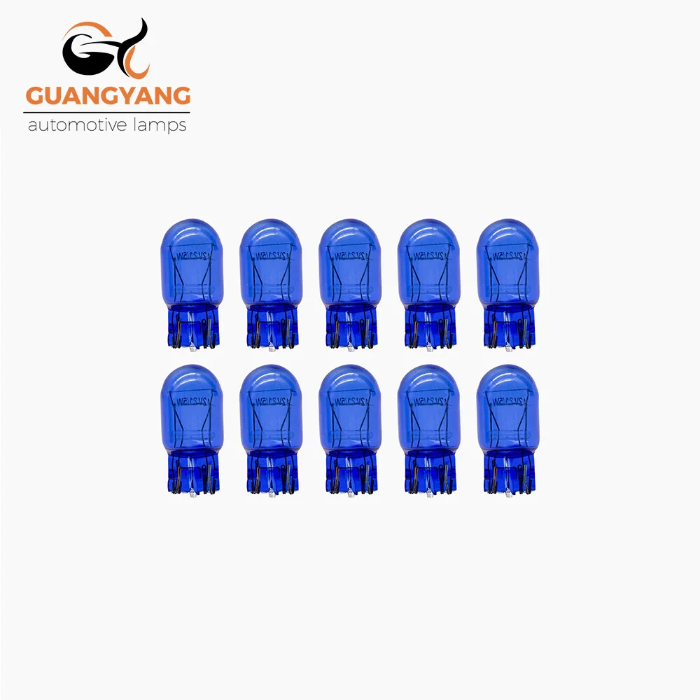 10 Pcs 580 7440 7443 W21/5W W21W 12V Super White T20 Natural Blue Glass Bulb 12V 21W Car Lamp Turn Signal Light Warning Light