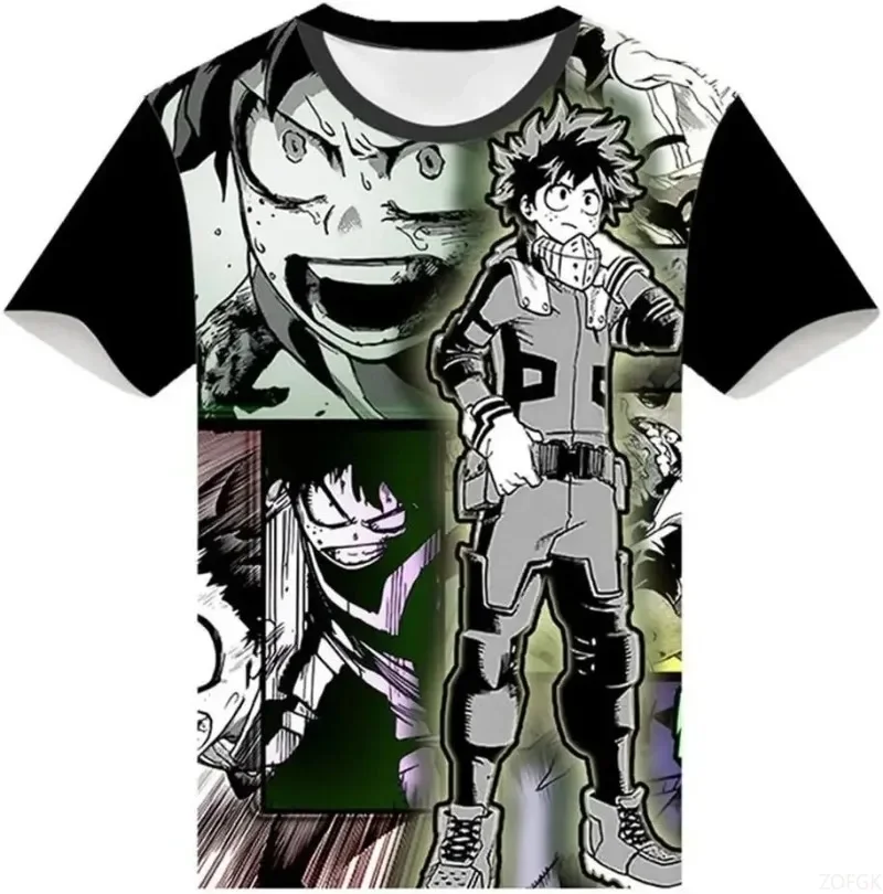 My Hero Academia Deku Anime-Print-T-Shirt, schnell trocknendes, atmungsaktives, lässiges Oberteil für Männer, Frauen, Kinder, passendes Streetwear-T-Shirt für die Familie – Detail 6