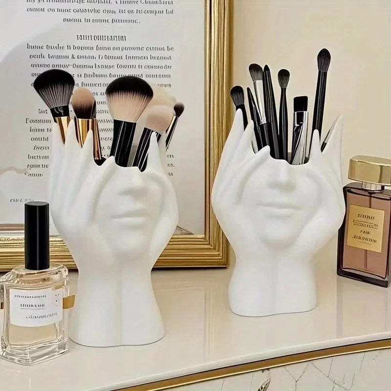 Multifunctional Desktop Storage Pen Holder Creative Human Body Art Styling Makeup Brush Organizer Office Tabletop Decoration