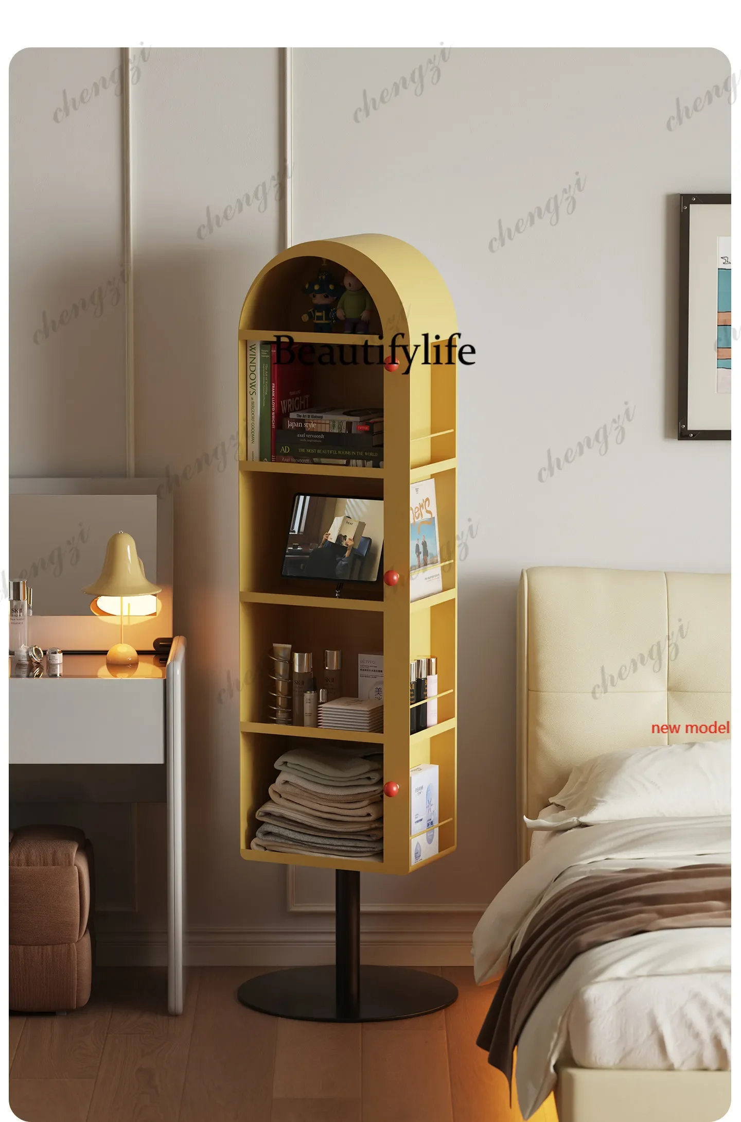 Asmt114  Home bedroom floor-to-ceiling full-length mirror integrated living room home mirror cabinet bookshelf locker
