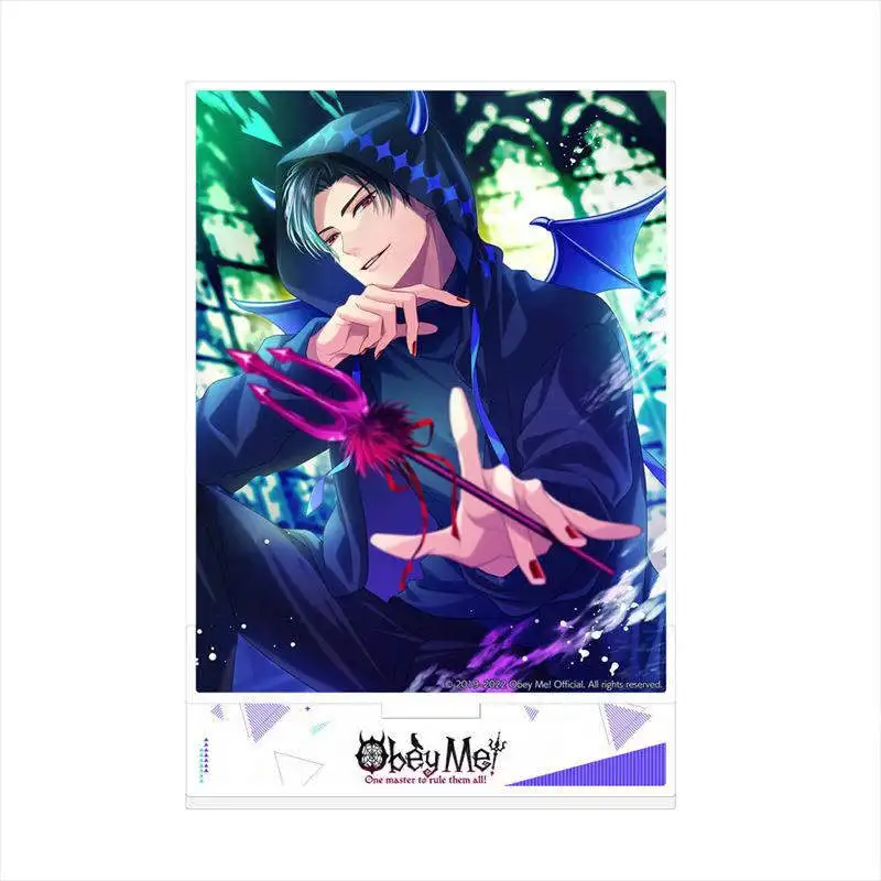 Loen Anime Store Obey Me! Diavolo Barbatos Luke Lucifer Mammon Quadrate Acrylic HD Characters Stand Desktop Decor Gift About15cm