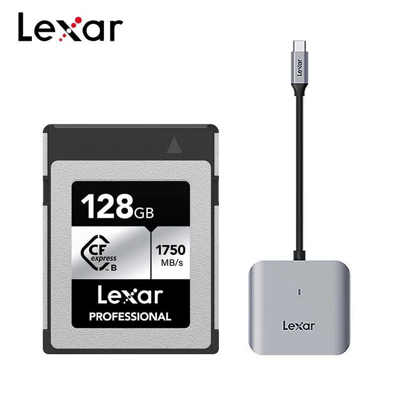 Original Lexar CF Card CFexpress Type-B Silver with Digital TYPE-B Card Reader 128GB 256GB Memory Card 1750mb/s for SLR Camera