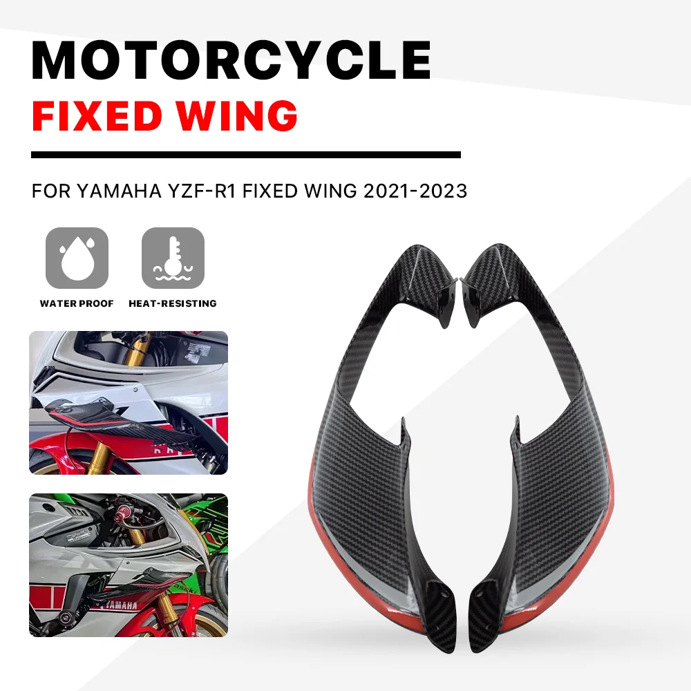 

New Motorcycle Front Fairing Wings for Yamaha R1 R1M 2020 2021 2022 2023 2024 Winglets Downforce Moto Parts Installed By Bolts