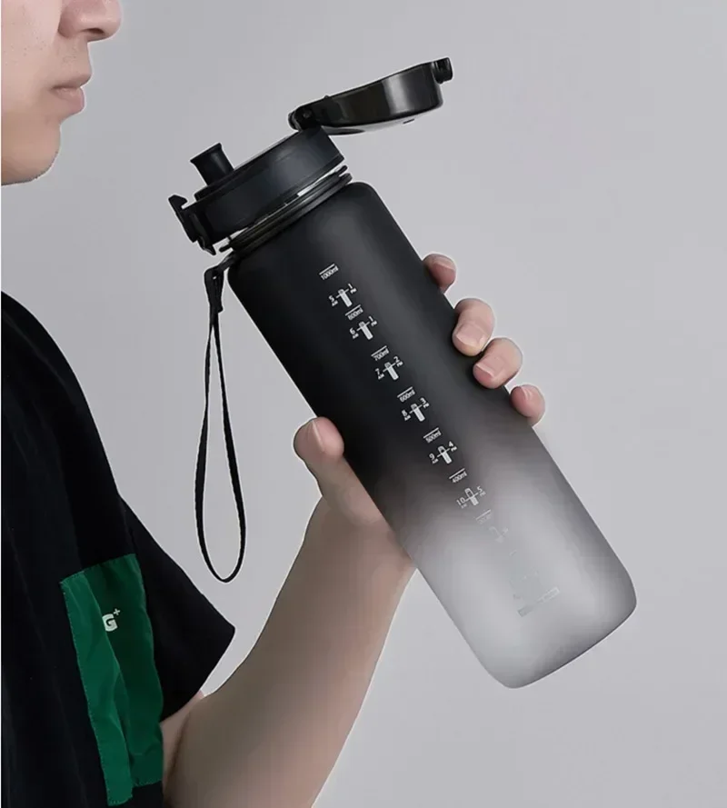 1 Liter Sports Water Bottle Large Capacity  Men Women Summer Portable Plastic Bottle for Outdoor Travel Fitness Drinkware