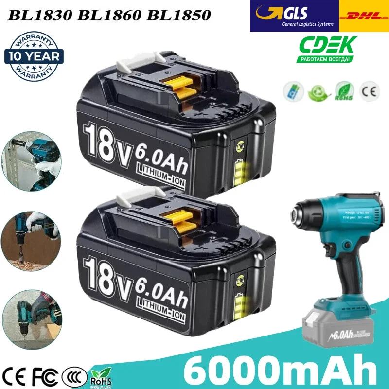 Для Makita 18 В аккумулятор 6000 мАч литиевая аккумуляторная батарея для BL1830 BL1840 BL1850 BL1860B для Makita 18 В аккумулятор для электроинструмента