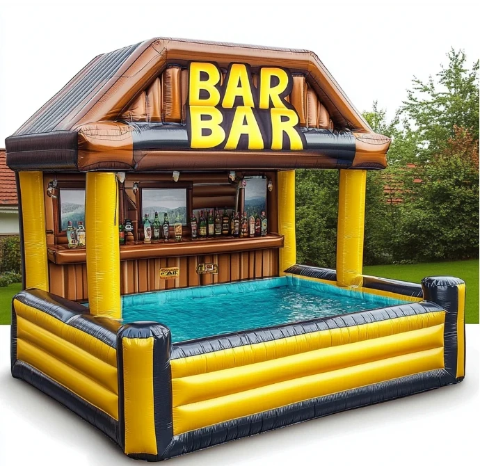Portable Inflatable Tiki Hut Bar Inflatable Beach Bar Tent Outdoor Inflatable Cocktail Tiki Bar for Event Party