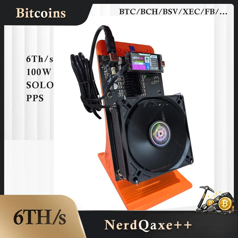 NerdQaxe++ 6.0T SHA256 Bitcoin Miner 100W Low Power Home Mining ASIC Crypto Mining Machine Hoog rendement
