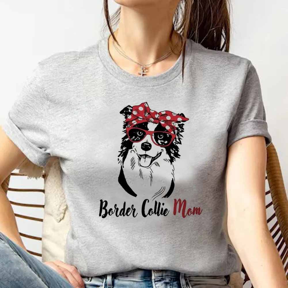 Border Collie top women graphic anime manga tshirt girl Japanese clothing