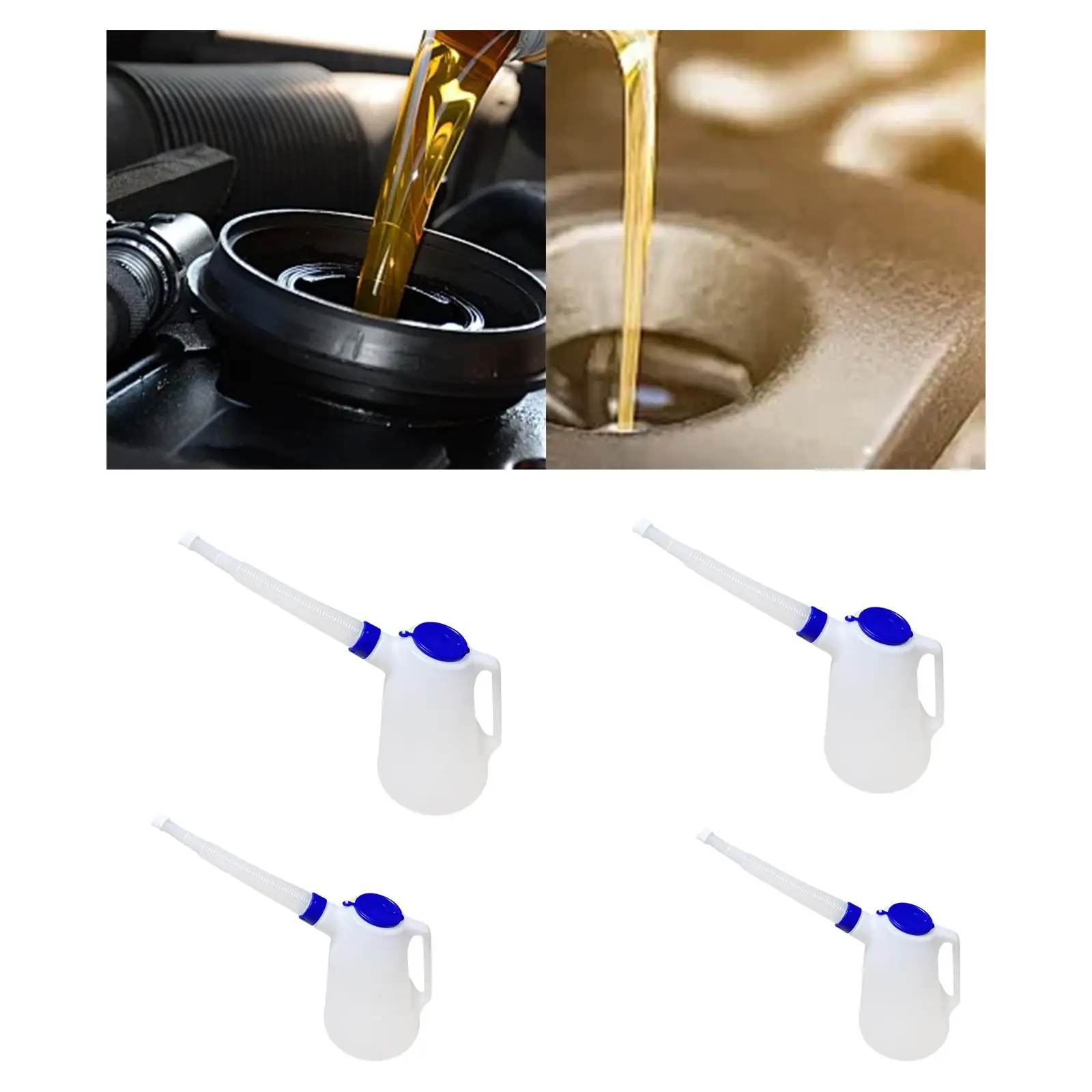 

Oil Measuring Jug with Scale for Automotive Portable with Cap Efficient Dispensing Pot Automotive Oil Dispenser with Long Spout