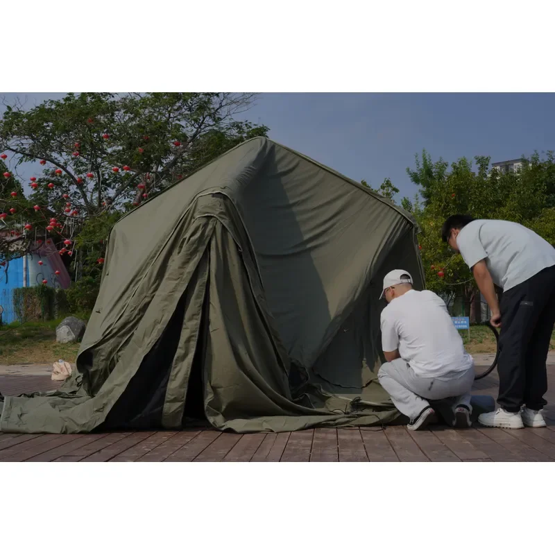 16㎡ Manual Inflation Outdoor Glamping Insulated Tent House Zipper Connection