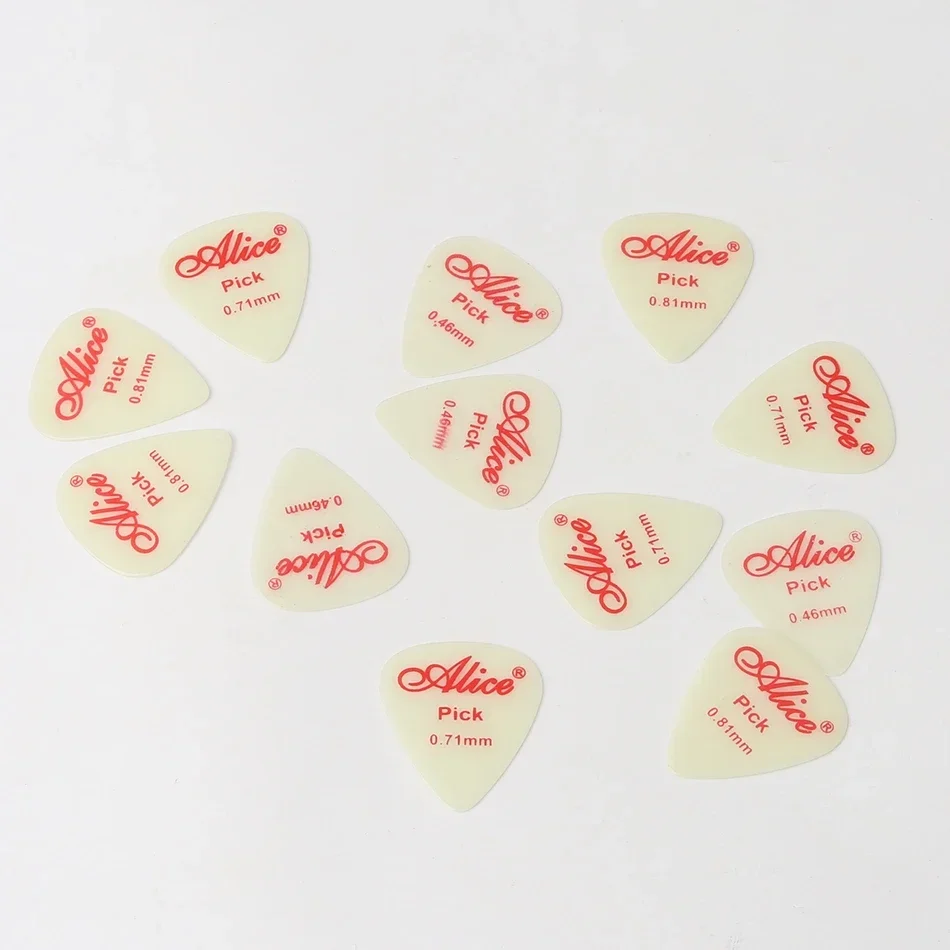 Alice 12Pieces/Set Fluorescent Night-Luminous Picks with 3 Kinds of Thickness Cool Stage Picks