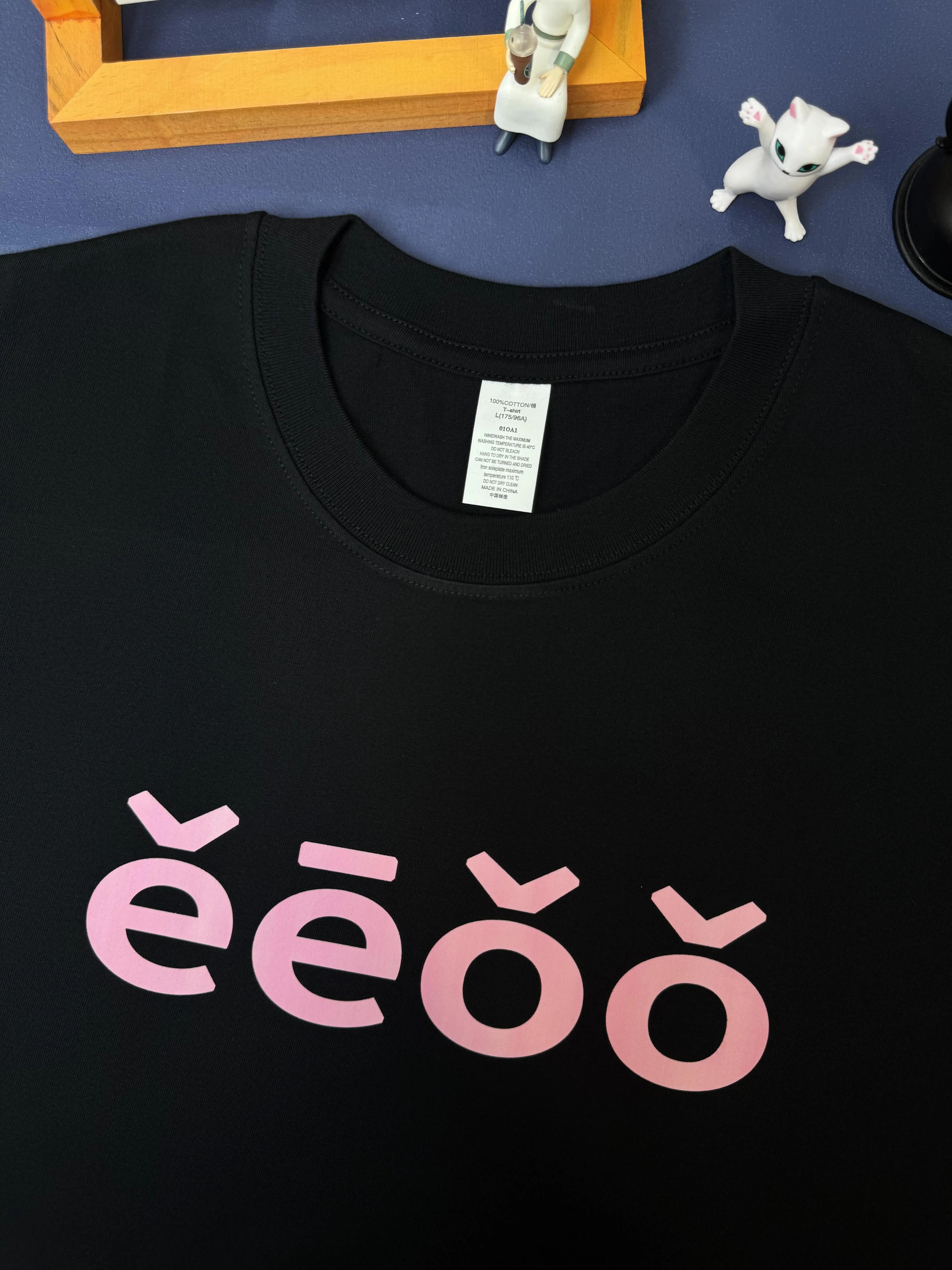 Creative Letter Print Cotton T-Shirt Short Sleeve Loose Fit Unisex Summer Casual Wear for Couples Breathable Sweat Absorbent