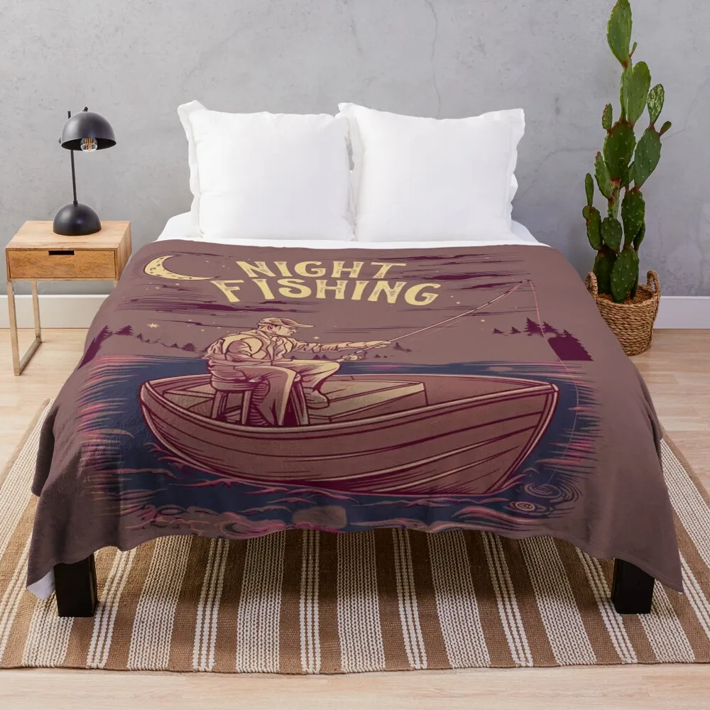 

Night Fishing Throw Blanket Luxury cosplay anime Blankets