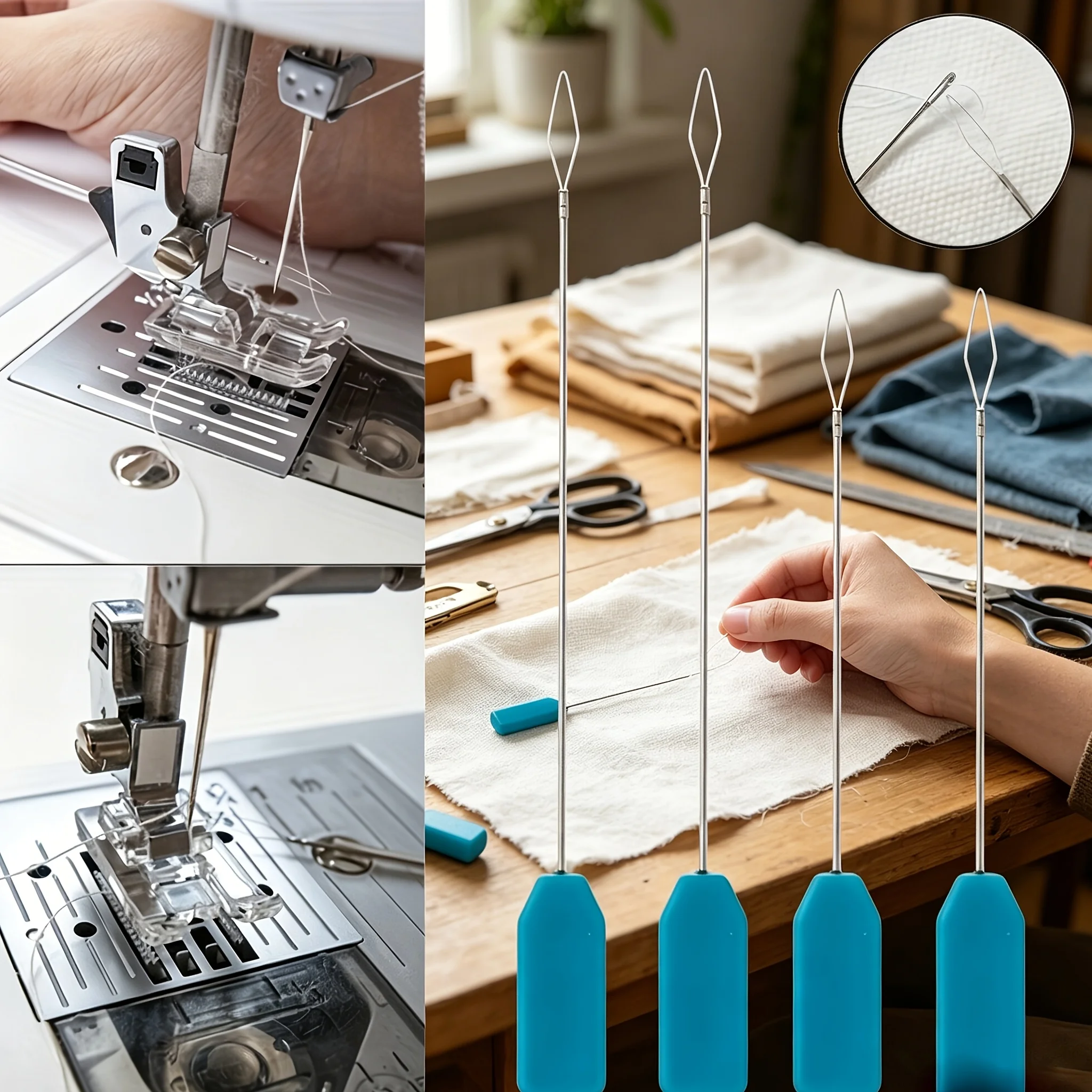 Sewing Machine Yarn - Stainless Steel Sewing Machine Threader Set,