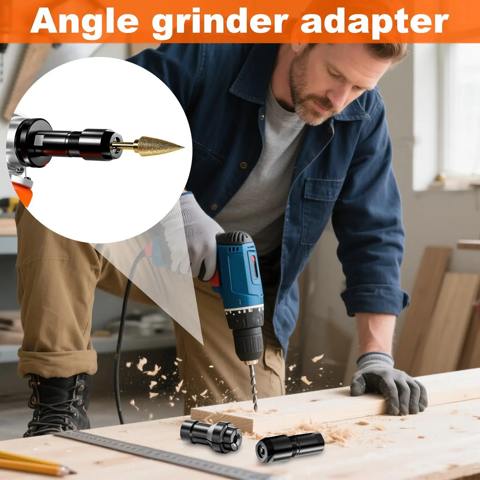Angle Grinder Conversion Adapter 2 Pieces Chuck Drill Bit Connecting Tool 6mm 3mm Drill Chuck Adapter For Precision Machining