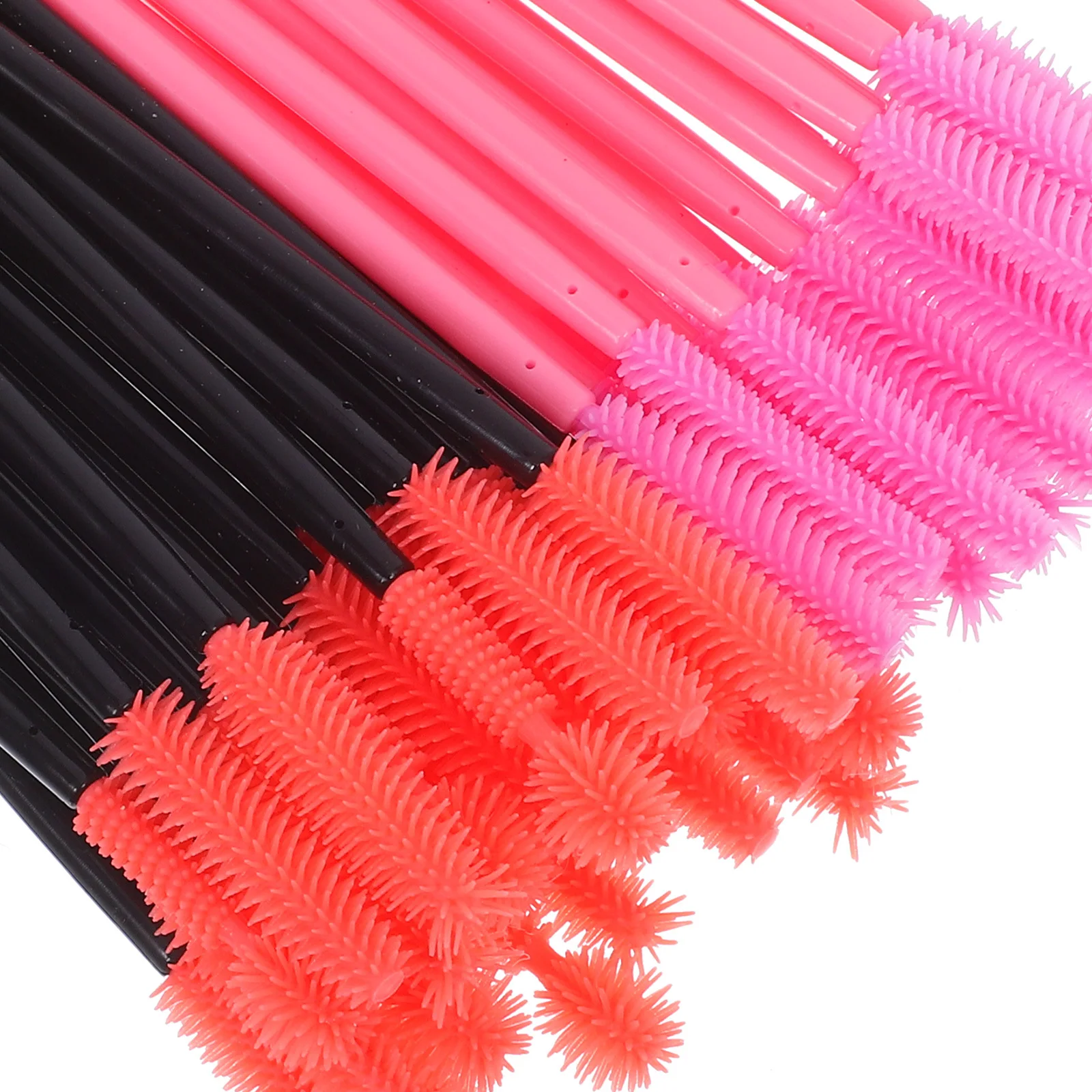 Pinceaux à Mascara en Silicone, baguettes de Mascara Premium, outils de maquillage, pochette de brosse de maquillage réutilisable pour cils professionnels, 50 pièces