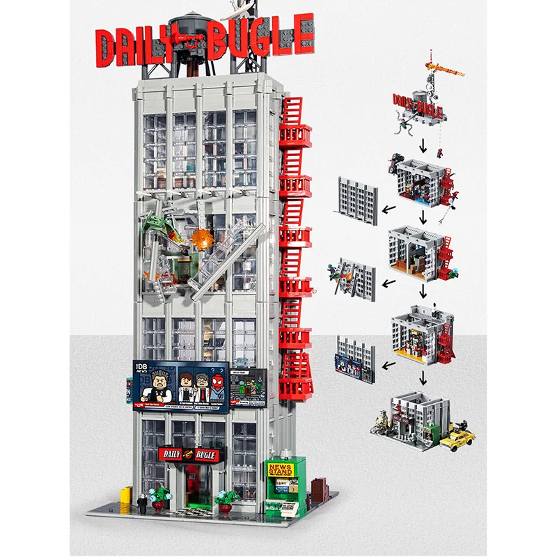 

3772 PCS The Daily Bugle Building Compatible 76178 Building Blocks Anniversary Set Gifts For Children bricks birthday gift 78008