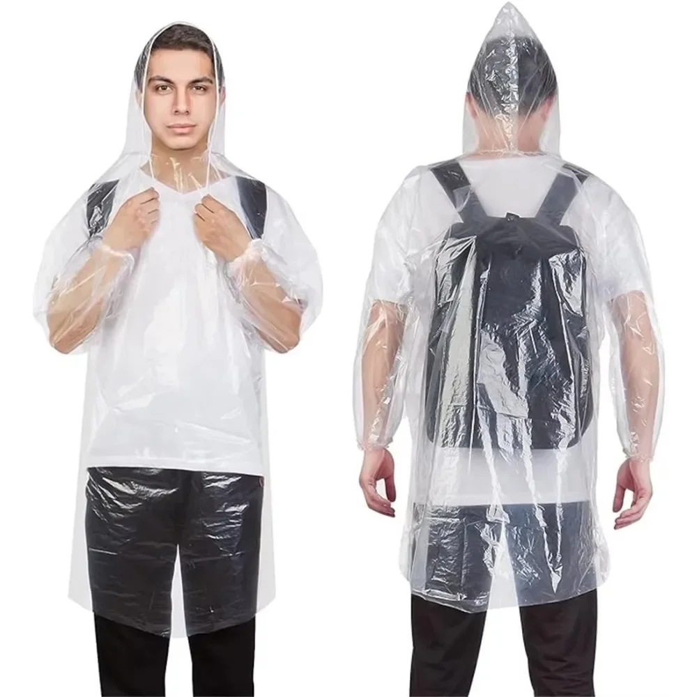 1/2/4/6/8/10Pcs Disposable Waterproof Raincoat Emergency Outdoor Travel Camping Hiking Rainwear Portable Rain Poncho Adult Kid