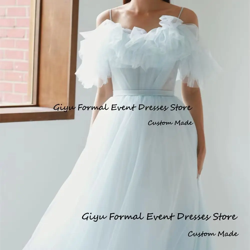 

Giyu Fairy A-line Korea Wedding Dress Photo Shoot Spaghetti Strap Floor-Length Evening Gown Dress Birthday Party Dress